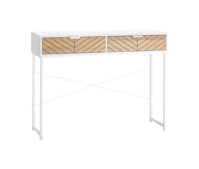 Mesa de Consola Metal, Melamina de Madera HOMCOM 100 Blanco