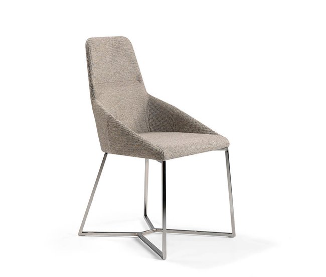 ANGEL CERDA Silla tela gris Aluminio