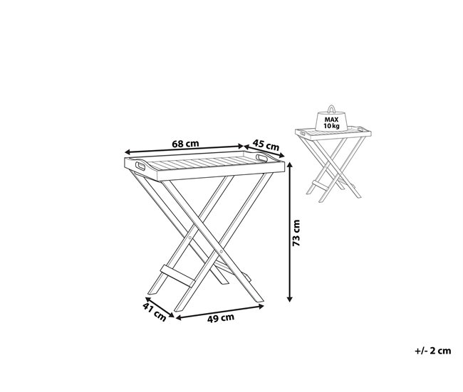 Beliani Mesa auxiliar JAVA Marron