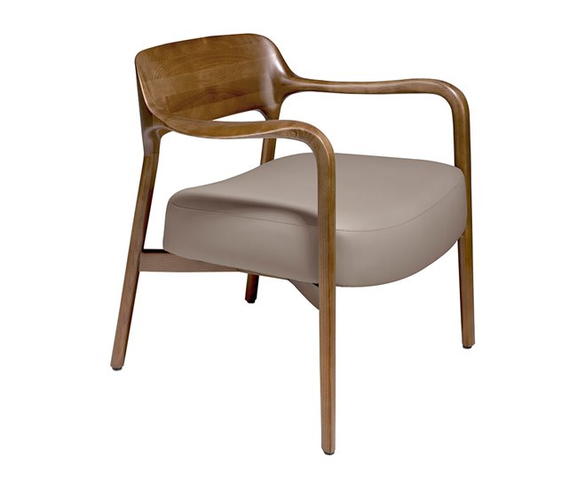 ANGEL CERDA Sillón nogal y polipiel visón Nogal