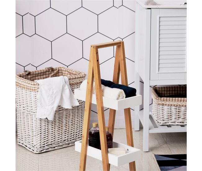 Armario de Baño Bambú, MDF kleankin, hogar - baño 30 Blanco