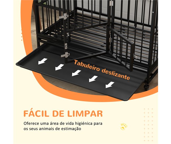 Jaula para Perros Acero PawHut, mascotas - accesorios para perros Negro