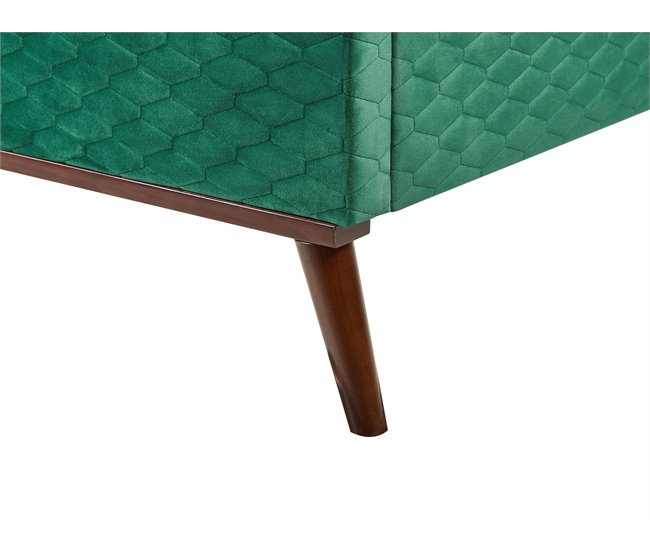 Beliani Cama con somier Terciopelo BAYONNE 191x212 Verde