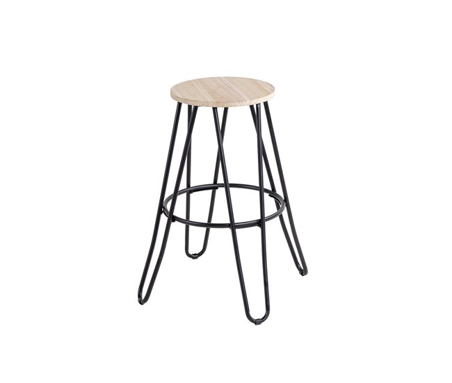 Taburete de bar LARS madera natural Natural