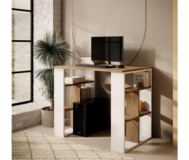 Escritorio Dormitorio Oficina Urban Muebles Bonitos Blanco/ Madera