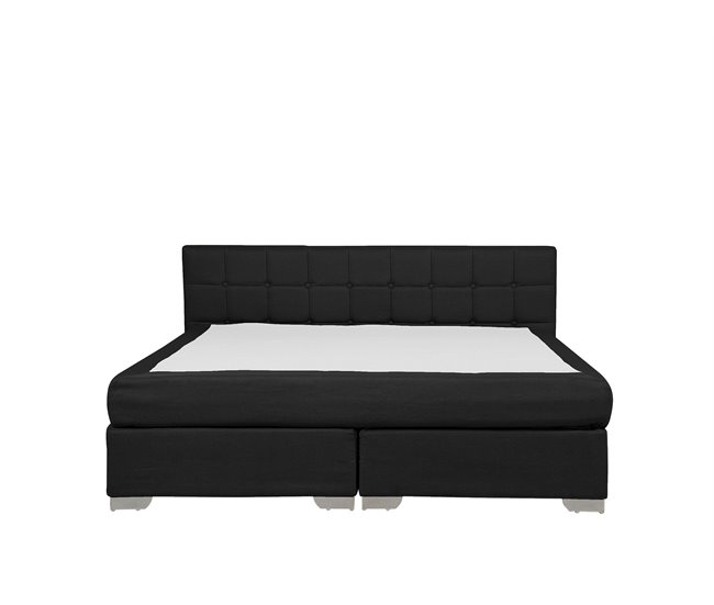Beliani Cama continental Poliéster ADMIRAL 190x210 Gris Claro