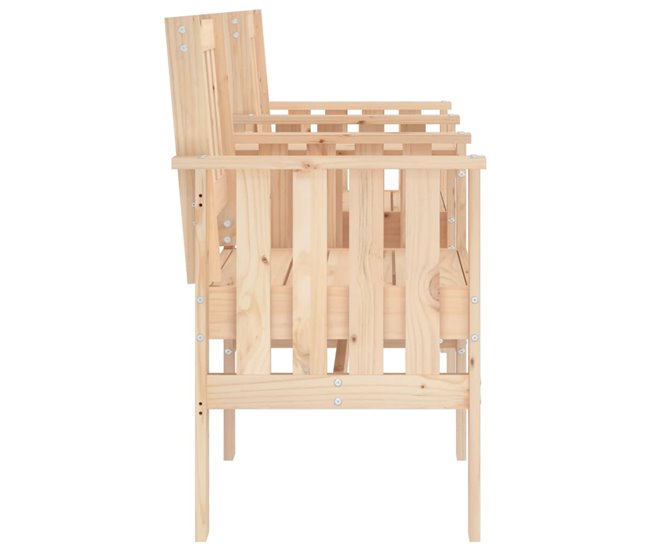Banco de madera para Jardín con mesita 175x55 Blanco