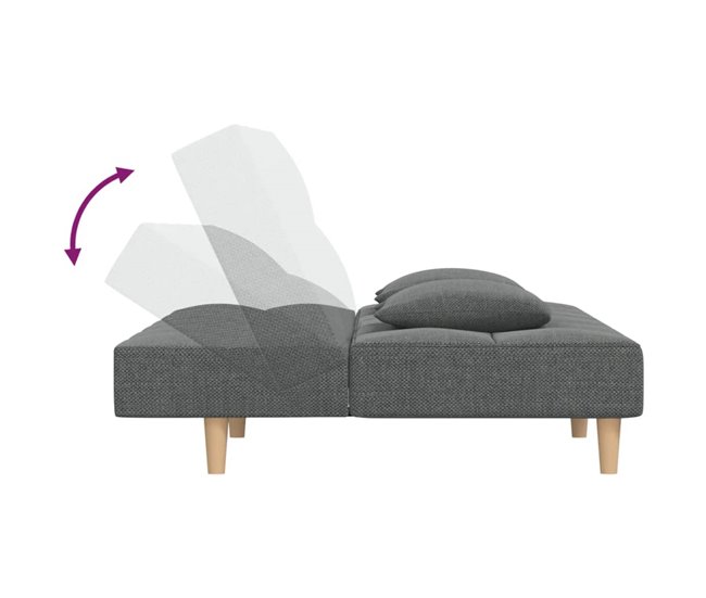 Sofá cama de 2 plazas con dos almohadas tela Amarillo