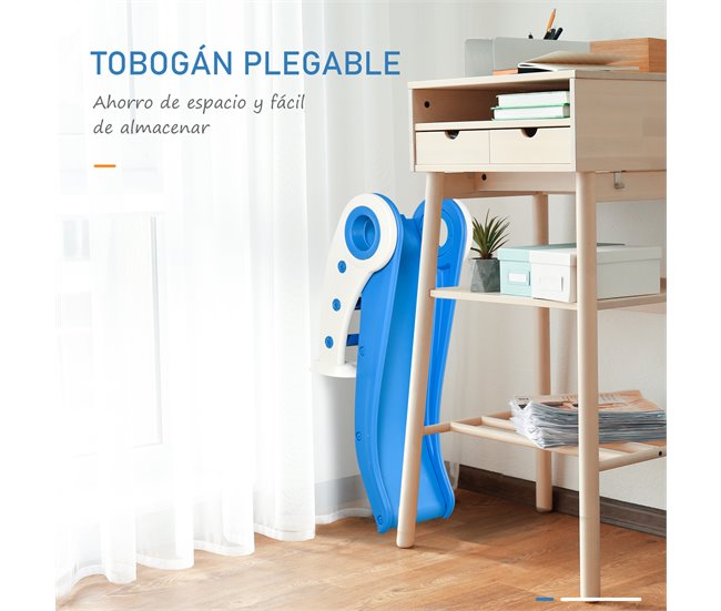 Tobogán Plegable Infantil HDPE HOMCOM Azul