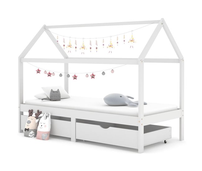 Estructura De Cama Infantil 206x97 Blanco