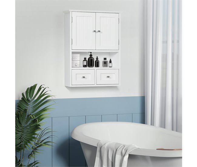 Armario de Pared MDF kleankin, hogar - baño 50 Blanco