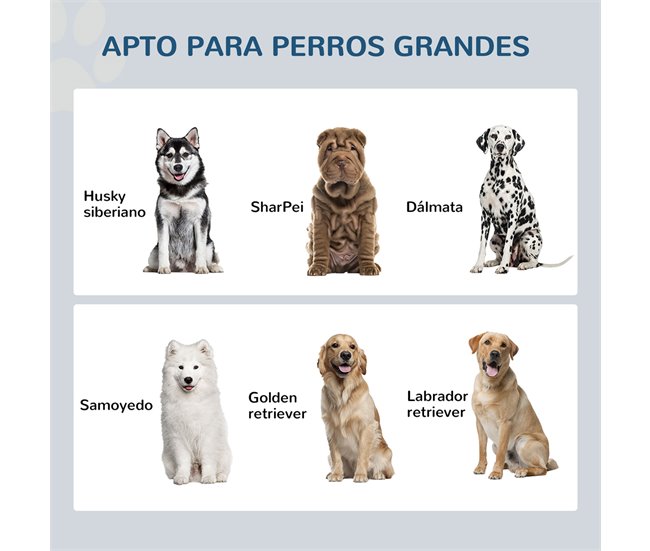 Comedero para Perros MDF, Acero Inoxidable PawHut Blanco