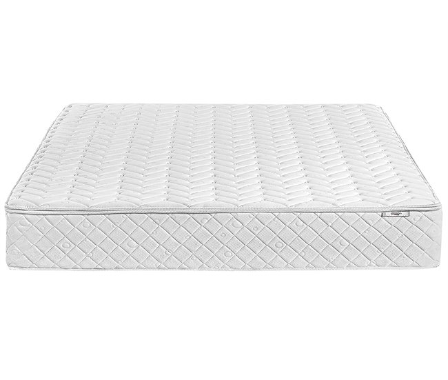 Beliani Colchón híbrido con relleno de espuma viscoelástica GLORY Blanco