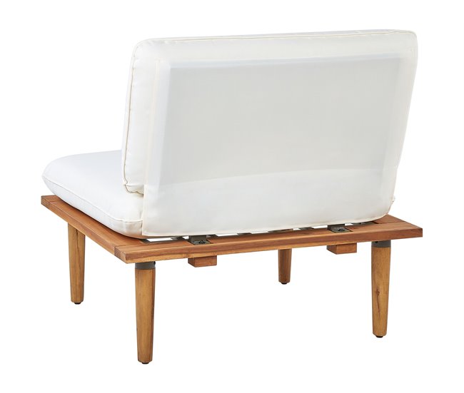 Beliani Conjunto de jardín Madera de acacia Crema