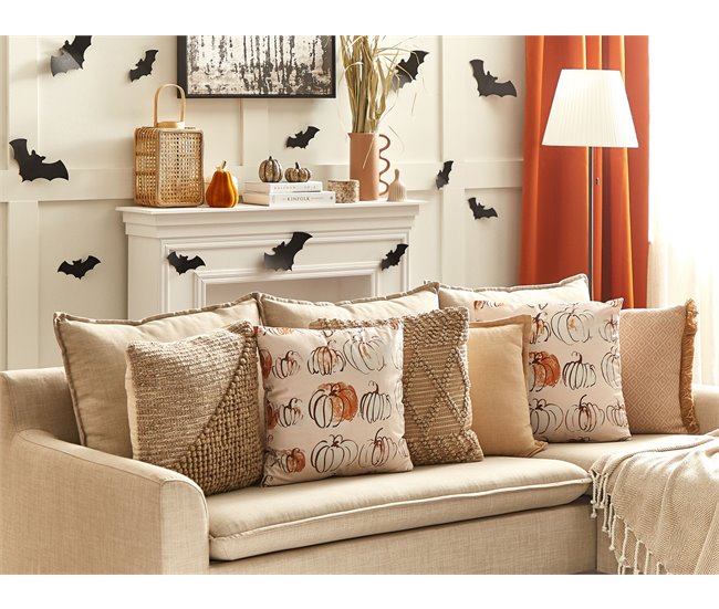 Beliani Cojín decorativo CUCURBITA Beige