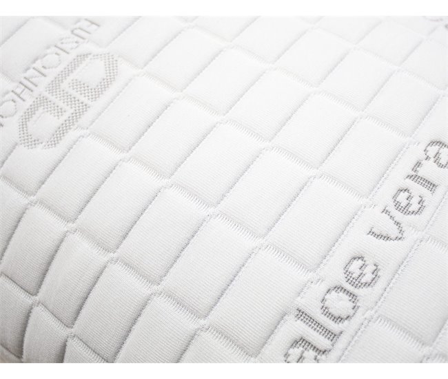 Pack 2 Almohadas Fibra y Viscoelástica Tejido Strech Aloe Vera 75x40 Blanco/ Gris