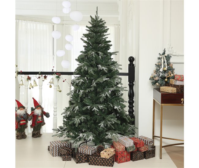 Árbol de Navidad Plástico, Acero HOMCOM, hogar - decoración Verde