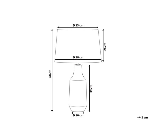 Beliani Lámpara de mesa SHEBELLE Blanco/ Beige