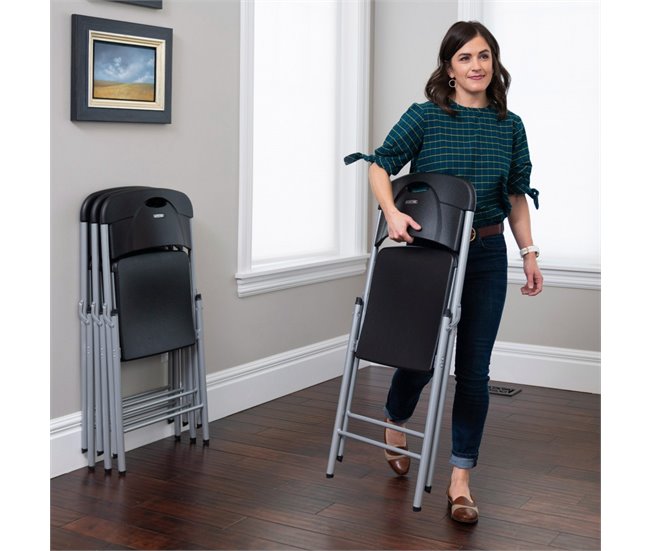Silla plegable negra LIFETIME Negro