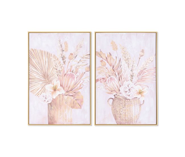 Conforama Cuadro DKD Home Decor 60 x 3 5 x 90 cm Florero Escandinavo (2 Unidades)