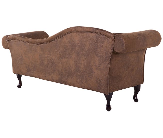Beliani Chaise longue izquierdo Gamuza sintética LATTES Marron Claro