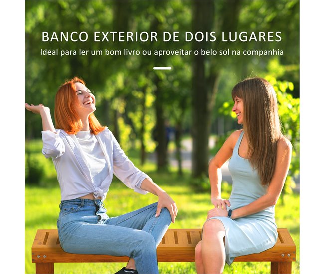 Banco de Jardín Madera de Pino Outsunny Marron