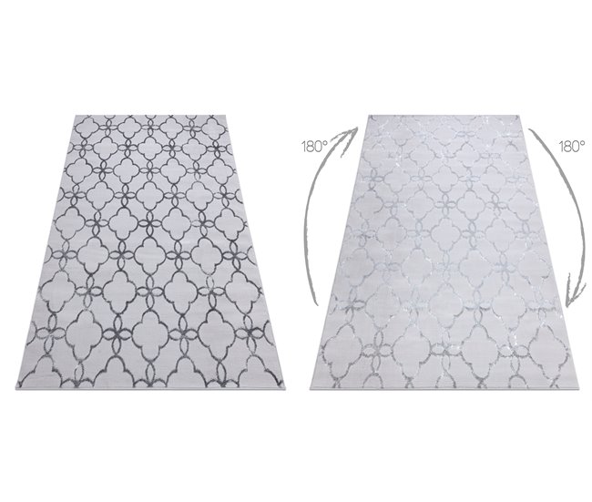 Alfombra MEFE moderna 8504 conducción flores Structural 180x270 Gris