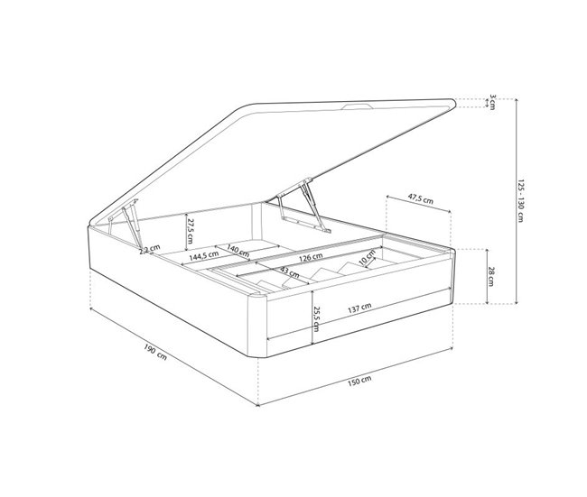 Canapé Luxury Premium 3D 150x190 Blanco