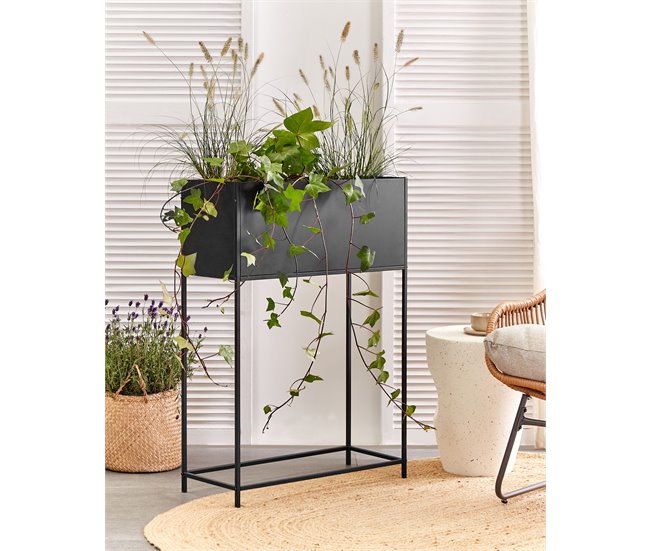 Beliani Maceta con patas TAPIEN Negro