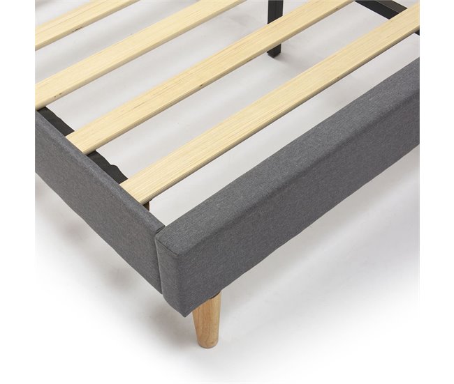 Estructura de Cama tapizada Esther 135x190 Gris Oscuro