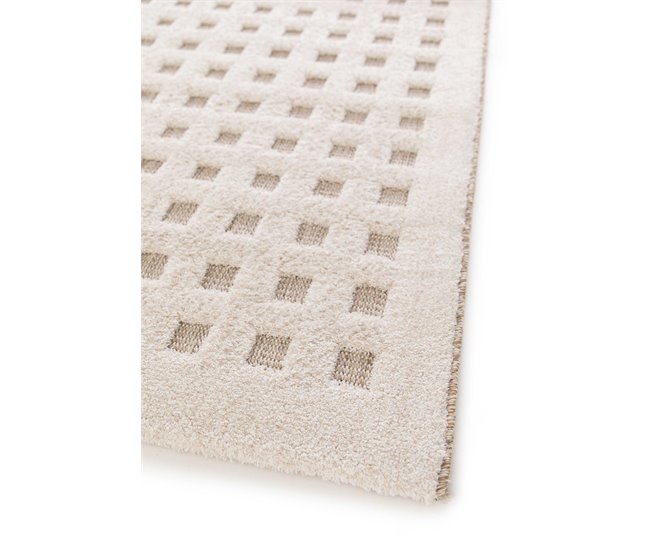 Alfombra diseño cuadros en relieve DIENA - ATTICGO 160x230 Blanco