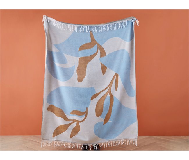 Beliani Manta PALHI Azul Claro