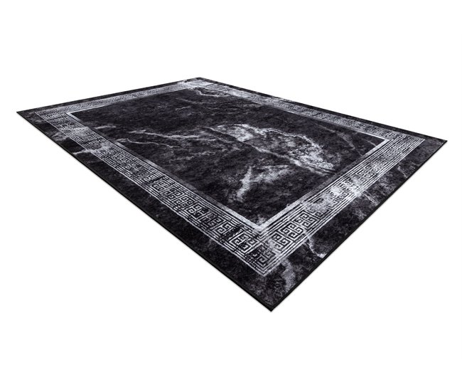Alfombra lavable MIRO 51278.810 Mármol griego 160x220 Negro