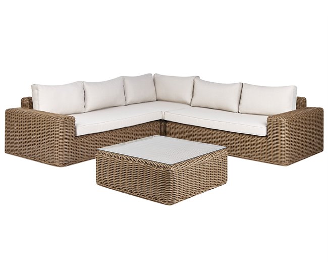 Beliani Conjunto longue PALERMO Marron Claro