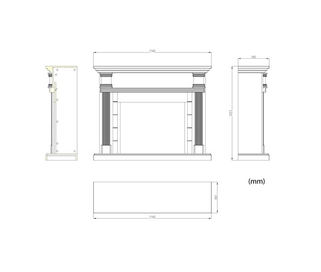 Chimenea de Suelo con Quemador de 1500w Mpc Camino Caldera Gris Oscuro