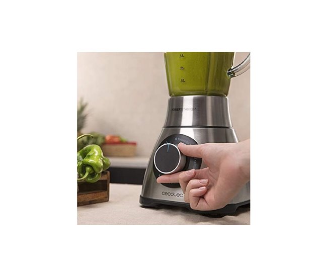 Cecotec Batidora de vaso Power Black Titanium 2000MAX PerfectMix Inox