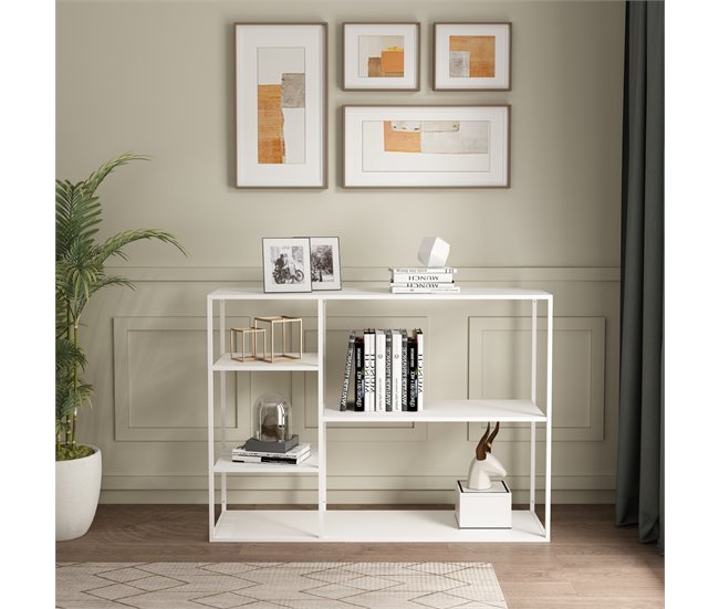 Estantería de pie Isojoki de 5 niveles metal Blanco