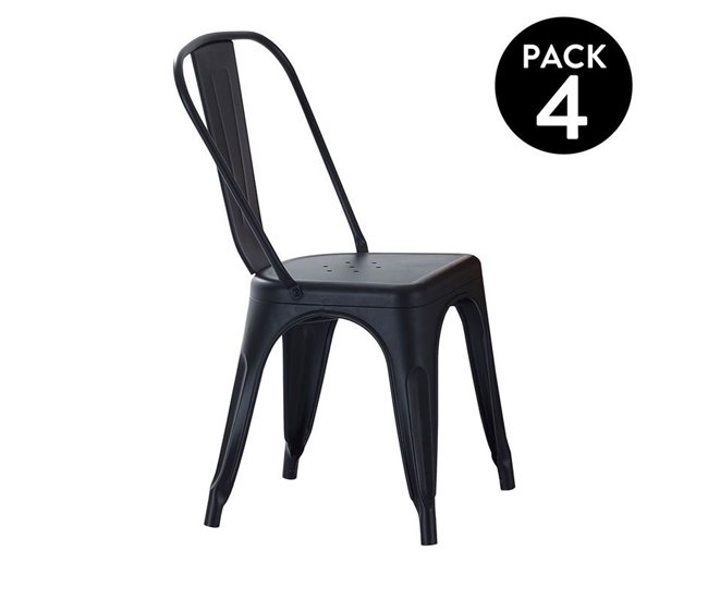 Pack 4 sillas de comedor Tolix Negro