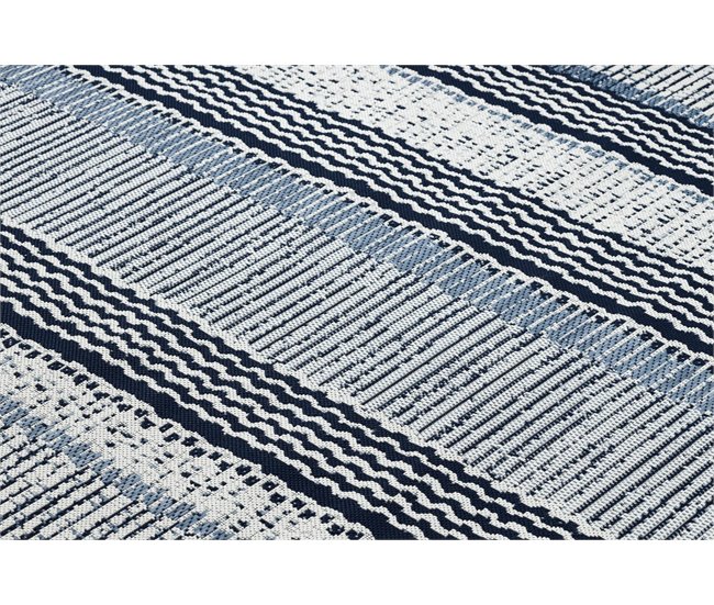 Alfombra de cuerda sisal COLOR 47276/396 Rayas 140x200 Gris Azul