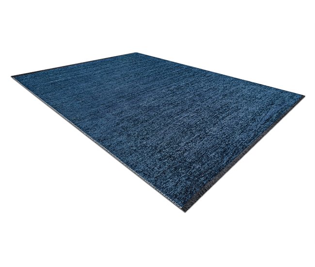 Alfombra FLORENCE 24021 glamour tejido plano flecos 135x190 Azul