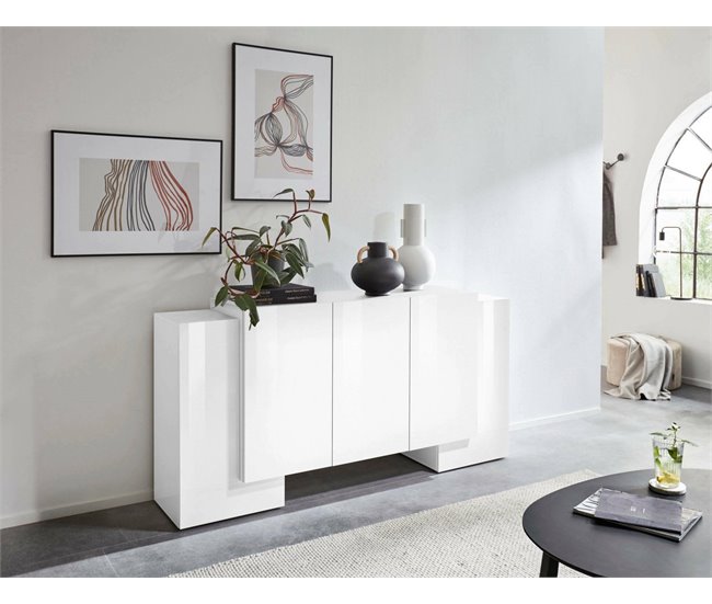 Aparador efecto madera 170 Blanco Brillo