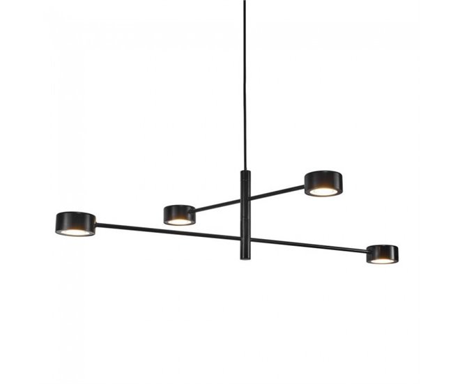 Lámpara de techo LED Clyde (4x4W) Metal Nórdico Negro