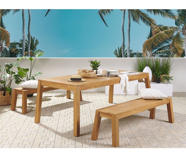 Beliani Conjunto de comedor LIVORNO Marron