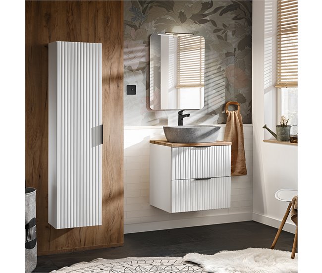 Mueble lavabo individual efecto piedra de Adriel Blanco