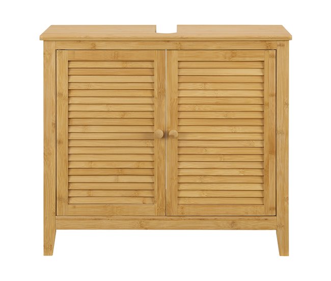 Mueble bajo lavabo Värmdö con 2 puertas bambú Natural