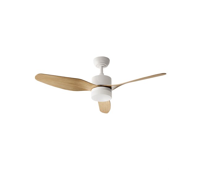 Beliani Lámpara de techo con ventilador ANDERSON Blanco/ Madera