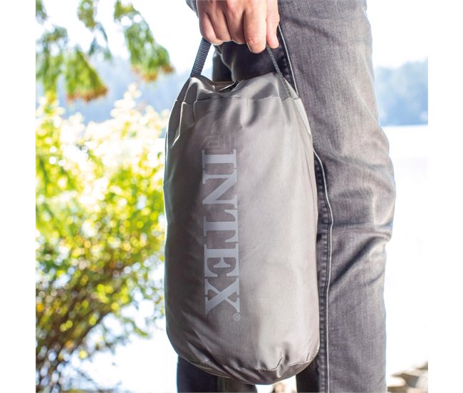 Colchón hinchable individual TruAire Camping Matress c/hinchador incluido INTEX Azul