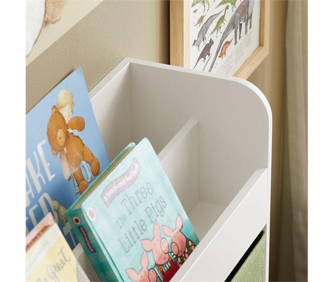 Estantería Infantil de Pared con 2 Estantes 2 Cajones SoBuy KMB81-W Blanco