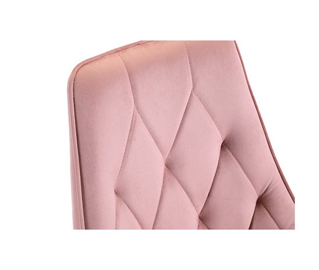 4x Silla tapizada capitoné de terciopelo SJ.054 Rosa