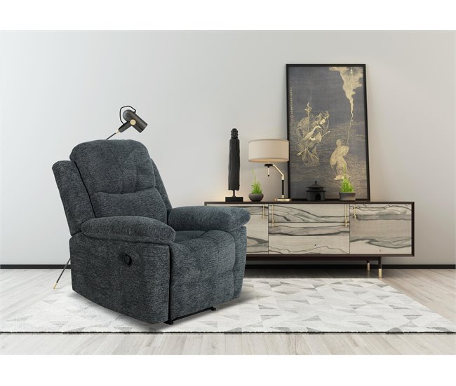 Sillón ALYSA relax manual gris oscuro Gris Oscuro